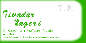 tivadar mageri business card